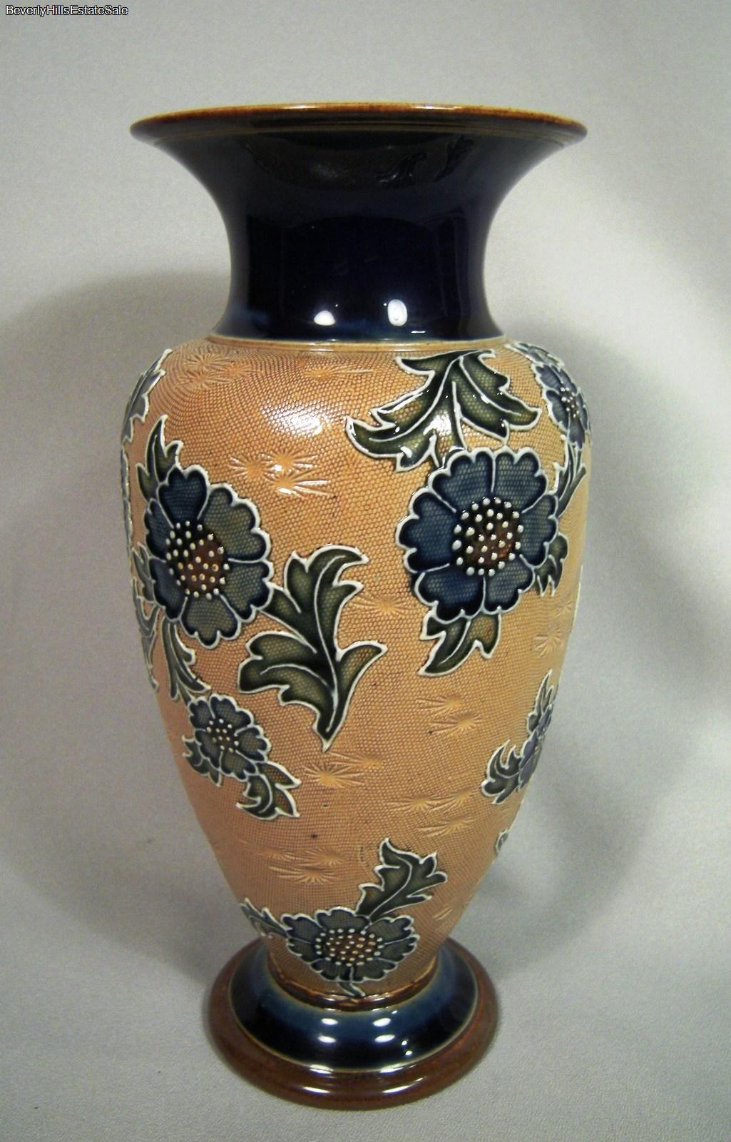 Antique Royal Doulton Lambeth Flower Ceramic Vase eBay