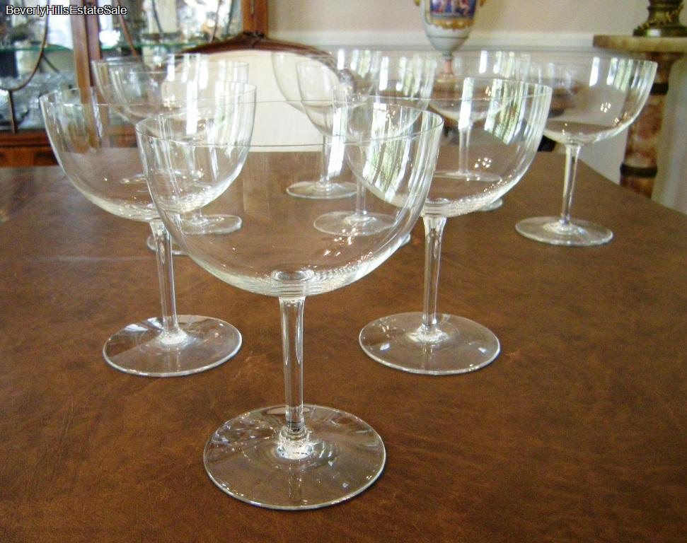 9 Large Vintage Baccarat Crystal Balloon Red Wine Stemmed Glasses | EBay