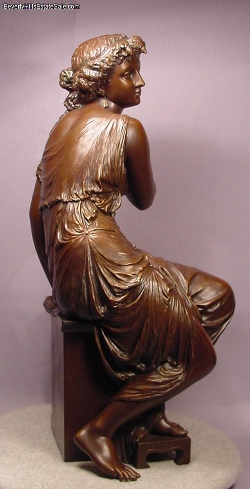 Beautiful Bronze Classical Lady Auguste Joseph Peiffer  