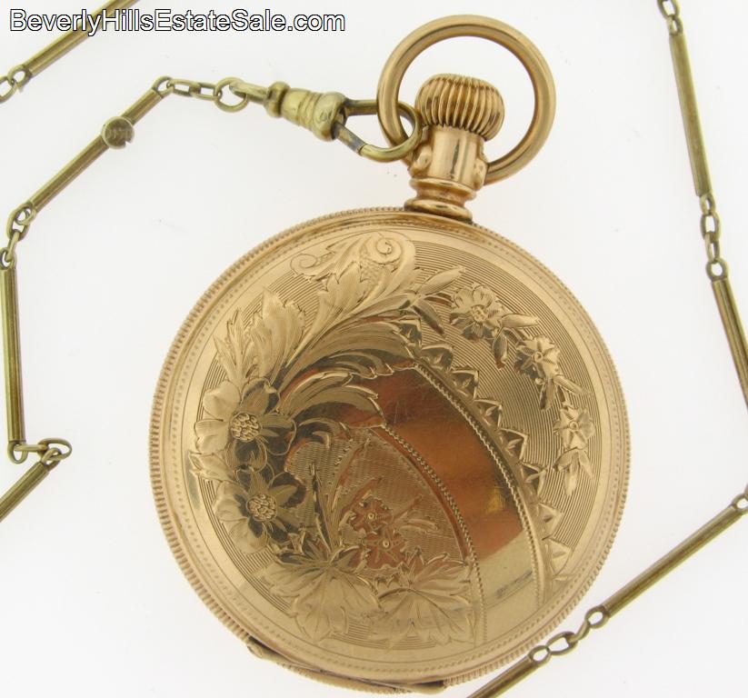   Waltham GF Hunting Case Pendant/Pocket Watch & 14k Watch Chain  